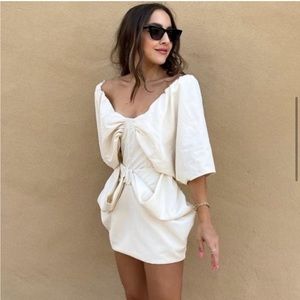 ZARA White Bow Bodysuit Sz XS